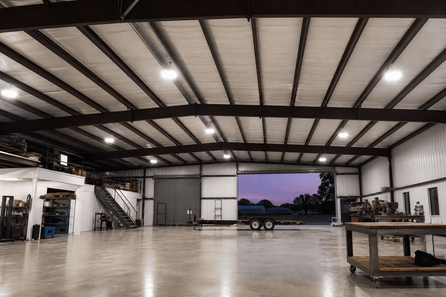 Commercial LED lighting installation in a North Houston shop