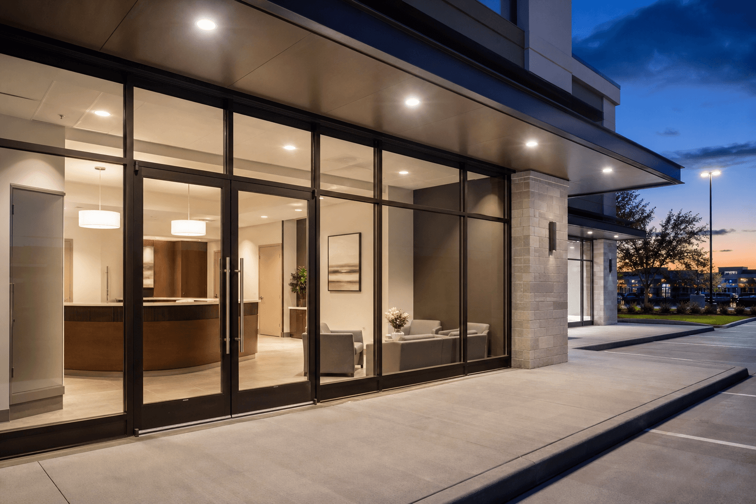 Commercial suite lighting in The Woodlands area